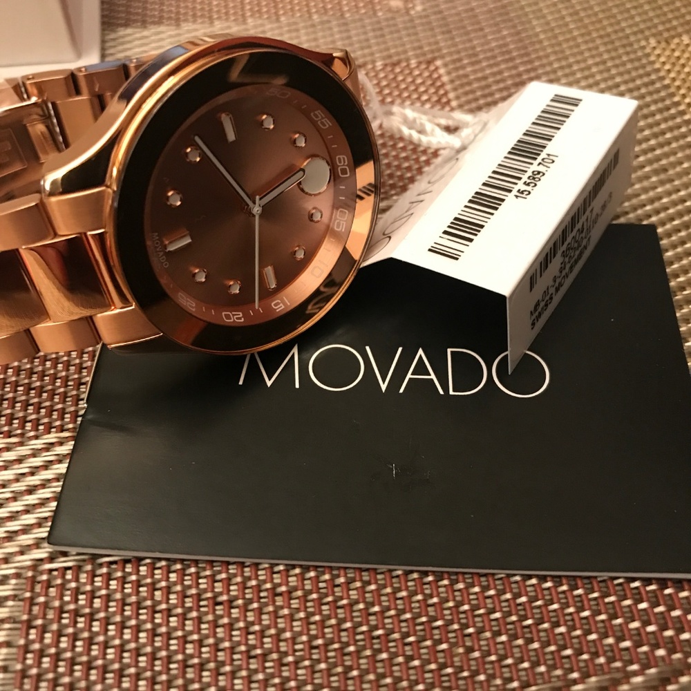 Movado Bold Stainless Steel Rose Gold Watch - Picture 4 of 6